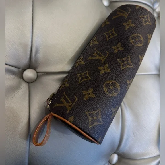 Auth Louis Vuitton Trousse Ronde Pouch Monogram Pen Case *AS IS* - Picture 3 of 8